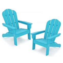 Tangkula 2PCS Kid's Adirondack Chair All-Weather HDPE Toddler Lawn Chair W/ Ergonomic Design -Tangkula GUEST 291d281a 53cf 42c1 81a8 eebb5a065e3a