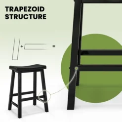 Tangkula Set Of 4 Saddle Bar Stools Counter Height Dining Chairs W/ Wooden Legs Black 12 Tangkula Set Of 4 Saddle Bar Stools Counter Height Dining Chairs W/ Wooden Legs Black -Tangkula GUEST 294609fa b5fb 4c7a b1a3 8bd5acac4fc1