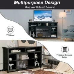 Tangkula 58" TV Stand Entertainment Console Center W/ Adjustable Open Shelves Up To 65" -Tangkula GUEST 299598bd 8e4f 4e0d 96a3 d59166700364