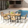 Tangkula 7 PCS Patio Dining Set W/ 2" Umbrella Hole And Seat Cushions For Garden