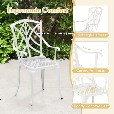 Tangkula 5 Pieces All-Weather Outdoor Cast Aluminum Dining Set Round Dining Table 4 Tangkula 5 Pieces All-Weather Outdoor Cast Aluminum Dining Set Round Dining Table - Image 4