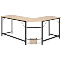 Tangkula L-shaped Computer Desk Corner Office Laptop Game Table Black/Natural -Tangkula GUEST 2ae9f5bb 944f 46f0 986a 23783a29b0af