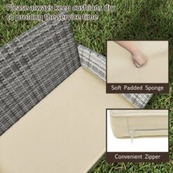 Tangkula Set Of 8 Patio Furniture Set W/Washable Cushions & Tempered Glass Coffee Table -Tangkula GUEST 2b20fa66 6f94 4f2c 8db7 958f6549dfa5 1