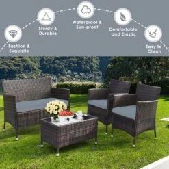 Tangkula 8PCS Patio Rattan Conversation Furniture Set Outdoor W/ Cushion -Tangkula GUEST 2b7b001f 4d64 44ef 8b30 74167ce03271