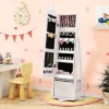 Tangkula Kids Jewelry Cabinet With Full-Length Mirror Drawer 2 Adjustable Tilt Angles