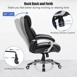Tangkula Adjustable Executive Chair Rolling High Back Leather Office Chair Black -Tangkula GUEST 2c5505f1 20d1 45d9 8217 1d55d86c720a