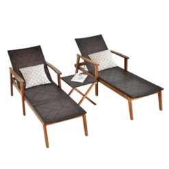 Tangkula 3PCS Chaise Lounge Set 4-Level Folding Chaise Lounge Adjustable Outdoor Beach With Wicker Side Table 19 Tangkula 3PCS Chaise Lounge Set 4-Level Folding Chaise Lounge Adjustable Outdoor Beach With Wicker Side Table -Tangkula GUEST 2c707019 3c4d 4557 b4ef db524b95b8e8