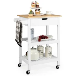 Tangkula 3-Tier Kitchen Island Cart Rolling Service Trolley W/ Bamboo Top Shelves 21 Tangkula 3-Tier Kitchen Island Cart Rolling Service Trolley W/ Bamboo Top Shelves -Tangkula GUEST 2c92af87 d14d 4429 9aad f661ca9d1ec9