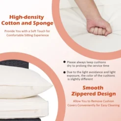 Tangkula 5PCS Patio Outdoor Rattan Sofa Conversation Set W/ Seat & Back Cushions Off White 15 Tangkula 5PCS Patio Outdoor Rattan Sofa Conversation Set W/ Seat & Back Cushions Off White -Tangkula GUEST 2ce98f87 c793 4508 a88d d18216ade084