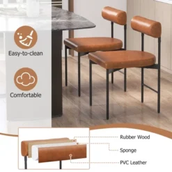 Tangkula Dining Chair Set Of 4 Faux Leather Upholstered Kitchen Side Chair W/ Curved -Tangkula GUEST 2d1f085c f87c 4c58 b7a2 22e2fa1eb962