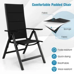 Tangkula Patio Folding Chairs Lightweight Outdoor Dining Chairs W/ Padded Seat -Tangkula GUEST 2d30d456 af58 4e6a 8cce df8e9a3c8335