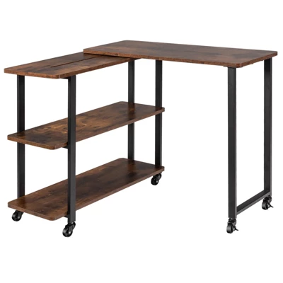 Tangkula Sofa Side Table W/Storage Shelves Mobile End Table Rolling Couch Table Desk For Living Room Bedroom 8 Tangkula Sofa Side Table W/Storage Shelves Mobile End Table Rolling Couch Table Desk For Living Room Bedroom - Image 8