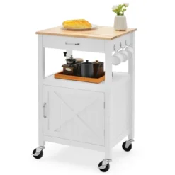 Tangkula Small Kitchen Island On Wheels Mobile Trolley Cart Barn Door Drawer Hooks 19 Tangkula Small Kitchen Island On Wheels Mobile Trolley Cart Barn Door Drawer Hooks -Tangkula GUEST 2f09559a 4100 4734 ab13 403e4f27bfca
