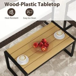 Tangkula Set Of 4 PE Rattan Patio Conversation Set Outdoor Porch Chairs Loveseat With Coffee Table And Soft Cushions Metal Frame 12 Tangkula Set Of 4 PE Rattan Patio Conversation Set Outdoor Porch Chairs Loveseat With Coffee Table And Soft Cushions Metal Frame -Tangkula GUEST 2f29e2f2 a7ce 41e0 bebd 0ab433d4c0da 1