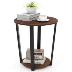 Tangkula Industrial End Table Sofa Side Table Set Ot 2 Nightstand W/ Storage Shelf -Tangkula GUEST 3326e417 efeb 4735 b57a 0e63f30ae2cc