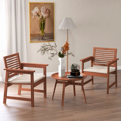 Tangkula Outdoor Hardwood Armchairs Set Of 2/4 Weather-resistant Slatted Armchairs W/Removable Cushions 1 Tangkula Outdoor Hardwood Armchairs Set Of 2/4 Weather-resistant Slatted Armchairs W/Removable Cushions