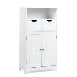 Tangkula Wooden Floor Storage Cabinet For Livingroom Bathroom Office W/Open Shelf, 2 Doors And 2 Drawers -Tangkula GUEST 352739dd 8757 4c2e b55d 7799b7c35b9a