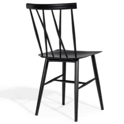 Tangkula 2 PCS Steel Chairs Dining Side Chairs Armless With High Cross Back Black -Tangkula GUEST 352b304e 158b 4dc9 b2e1 725066ef1aed