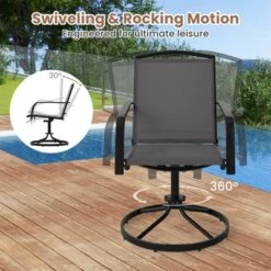 Tangkula Patio Swivel Chairs Set Of 2 W/ High Back & Round Metal Base For Backyard -Tangkula GUEST 35cddc78 3c26 40b7 943e aad9756f9f2b