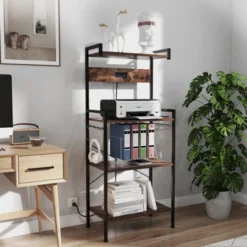 Tangkula Kitchen Bakers Rack W/ Power Outlet 4 Tiers Coffee Bar Table W/ 2 AC Outlets -Tangkula GUEST 36cafbb9 628f 4077 bdb0 a75476e0f184