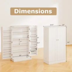 Tangkula 41" Tall Pantry Cabinet Kitchen Storage Cabinet W/ Doors & Adjustable Shelves -Tangkula GUEST 37fc4c06 2573 4a34 af1a 9e02ee4a98fe