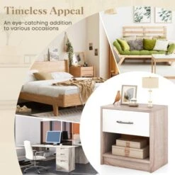 Tangkula 2 PCS Nightstand W/ Drawer Side Table W/ Slide-out Drawer Open Storage Shelf -Tangkula GUEST 3822d5dd f199 4684 9118 5c4f9fb9148b