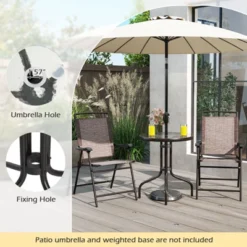 Tangkula 3 Pieces Bistro Set Outdoor Furniture Set W/Tempered Glass Table Umbrella Hole Quick-dry Fabric -Tangkula GUEST 390f10da 786f 4282 a7b9 6cf7a66d4f5b