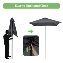 Tangkula 6-Piece Patio Dinning Sets Garden Table Set Outdoor Folding Chairs & Glass Table Set W/ Umbrella Grey 12 Tangkula 6-Piece Patio Dinning Sets Garden Table Set Outdoor Folding Chairs & Glass Table Set W/ Umbrella Grey -Tangkula GUEST 3918fc2b 968a 4db1 86ec 7778a6bf1333