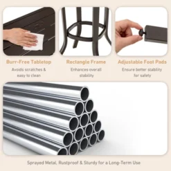 Tangkula Set Of 3 Swivel Bar Height Bistro Set Cushioned Table Stools Furniture Patio Outdoor -Tangkula GUEST 3a183e30 b333 417a b2af ccd25db8672d