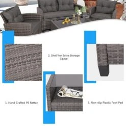 Tangkula 8PCS Rattan Patio Conversation Set Cushioned Outdoor Furniture Set -Tangkula GUEST 3a5d1051 3c61 434b b109 98861b594da4