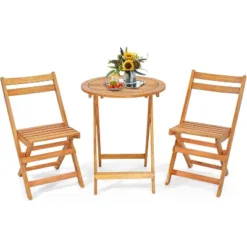 Tangkula 3PCS Folding Bistro Set Solid Acacia Wood Table & Chairs Slatted Tabletop Patio 17 Tangkula 3PCS Folding Bistro Set Solid Acacia Wood Table & Chairs Slatted Tabletop Patio -Tangkula GUEST 3b0e9608 e8d7 4c29 841f b94a40d70adf