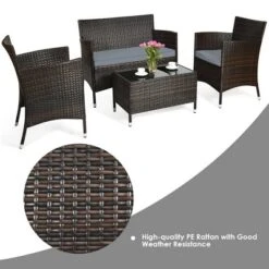 Tangkula 8PCS Patio Rattan Conversation Furniture Set Outdoor W/ Cushion -Tangkula GUEST 3be178c2 56fe 41d4 bcee 882754903bba