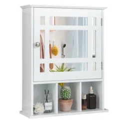 Tangkula Mirrored Medicine Cabinet Bathroom Wall Mounted Storage W/Adjustable Shelf -Tangkula GUEST 3e4b3a3e 102e 42c6 a762 df9001dc67bb