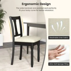 Tangkula Set Of 4 Upholstered Wooden Dining Chair W/ Seat Storage Space -Tangkula GUEST 3fd17d96 1e1d 405c 9a87 f0c1eccf79e4