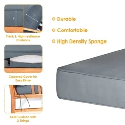 Tangkula 4pcs Wooden Patio Furniture Set Table & Sectional Sofa Garden -Tangkula GUEST 3ff66f92 83cb 4fc1 bf4d 013740310a56