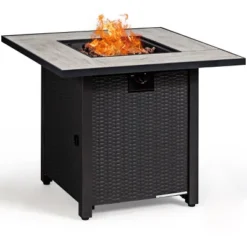 Tangkula 6 PCS Patio Wicker Furniture Set With 30" Gas Fire Pit Table 50,000 BTU Black/Red/Turquoise/Navy/White Cushions 19 Tangkula 6 PCS Patio Wicker Furniture Set With 30" Gas Fire Pit Table 50,000 BTU Black/Red/Turquoise/Navy/White Cushions -Tangkula GUEST 405cc80f d0a2 4577 a4d5 67164f1b112d