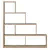 Tangkula 4-Layer Corner Storage Rack Freestanding Display Bookshelf Burlywood/White