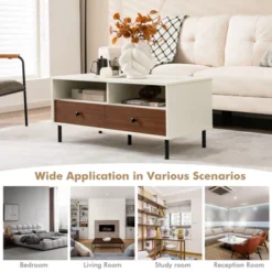 Tangkula Coffee Table Modern Rectangle W/ Storage Shelf & Drawers Living Room Furniture 13 Tangkula Coffee Table Modern Rectangle W/ Storage Shelf & Drawers Living Room Furniture -Tangkula GUEST 40d4a89e b35e 47f1 a764 746806a13de7
