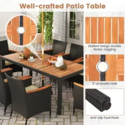Tangkula 9 PCS Patio Dining Set For 8 Large Conversation Set W/ Umbrella Hole Seat Cushion -Tangkula GUEST 40ebe851 61f3 4679 ab34 b4d305891b89
