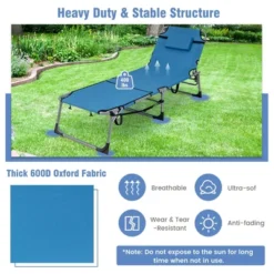 Tangkula Folding Chaise Lounge Chair Sunbathing Recliner W/ Face Hole & Removable Pillow -Tangkula GUEST 414c8b18 7b9c 40a8 bc4a 6eac6eca3c92