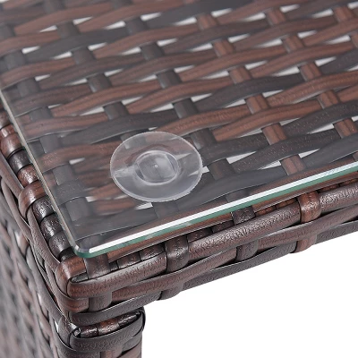 Tangkula 3PC Outdoor Furniture Set Rattan Wicker Sofa Table Deck Garden Patio 7 Tangkula 3PC Outdoor Furniture Set Rattan Wicker Sofa Table Deck Garden Patio - Image 7