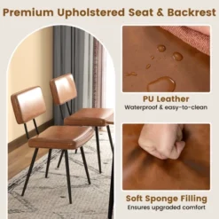 Tangkula Dining Chairs Set Of 4 W/ PU Leather Cover Filled Sponge Waterfall Seats 13 Tangkula Dining Chairs Set Of 4 W/ PU Leather Cover Filled Sponge Waterfall Seats -Tangkula GUEST 452ea371 bfb7 4c2d 8381 8f566b5583bb