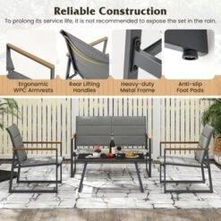 Tangkula 4 Piece Patio Furniture Set Outdoor Metal Conversation Set W/ Padded Fabric Seat 15 Tangkula 4 Piece Patio Furniture Set Outdoor Metal Conversation Set W/ Padded Fabric Seat -Tangkula GUEST 45bf254e d0d0 4080 9c7c 07402d4003d2
