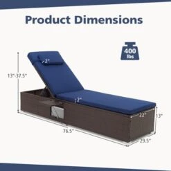 Tangkula 2PCS Chaise Lounge W/ 6-level Backrest Comfy Seat Cushion & Headrest Patio -Tangkula GUEST 463841f9 7d1f 46f8 ab73 9240ee98486b