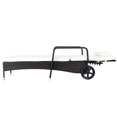 Tangkula Adjustable Wicker Patio Lounge Outdoor Rattan Cushioned Recliner 5 Tangkula Adjustable Wicker Patio Lounge Outdoor Rattan Cushioned Recliner - Image 5