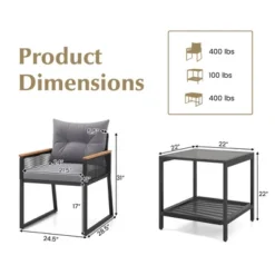 Tangkula 3 PCS Patio Furniture Set PE Rattan Wicker Chairs W/ 2 Tier Coffee Table Soft Back 16 Tangkula 3 PCS Patio Furniture Set PE Rattan Wicker Chairs W/ 2 Tier Coffee Table Soft Back -Tangkula GUEST 4696f287 791a 4514 b2f3 1b8664661a58