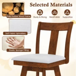 Tangkula Swivel Dining Chairs Set Of 4 Dining Room Chairs W/ Rubber Wood Frame -Tangkula GUEST 46aad1f6 af28 47b2 a3f8 4ac6fc30d84c