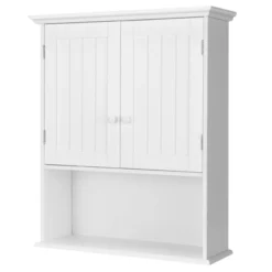 Tangkula Wall Mounted Bathroom Cabinet Medicine Cabinet Storage Organizer With 2 Doors & Adjustable Shelf Grey/White -Tangkula GUEST 476eea9b b864 48cf 9c7a ca2a89f4ee06