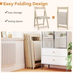 Tangkula Upholstered Dining Chair Set Of 4 W/ Curved Backrest Rubber Wood Frame -Tangkula GUEST 479b6109 67f6 488c 9d76 5f2c291d56aa