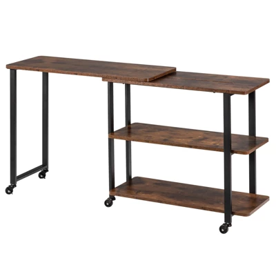 Tangkula Sofa Side Table W/Storage Shelves Mobile End Table Rolling Couch Table Desk For Living Room Bedroom 12 Tangkula Sofa Side Table W/Storage Shelves Mobile End Table Rolling Couch Table Desk For Living Room Bedroom - Image 12